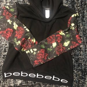 Bebe cropped hooded sweater size girls 14L